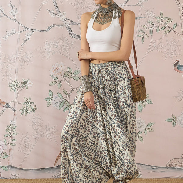 InWeave Cadet Blue Ethnic Window Harem Pant - Distacart