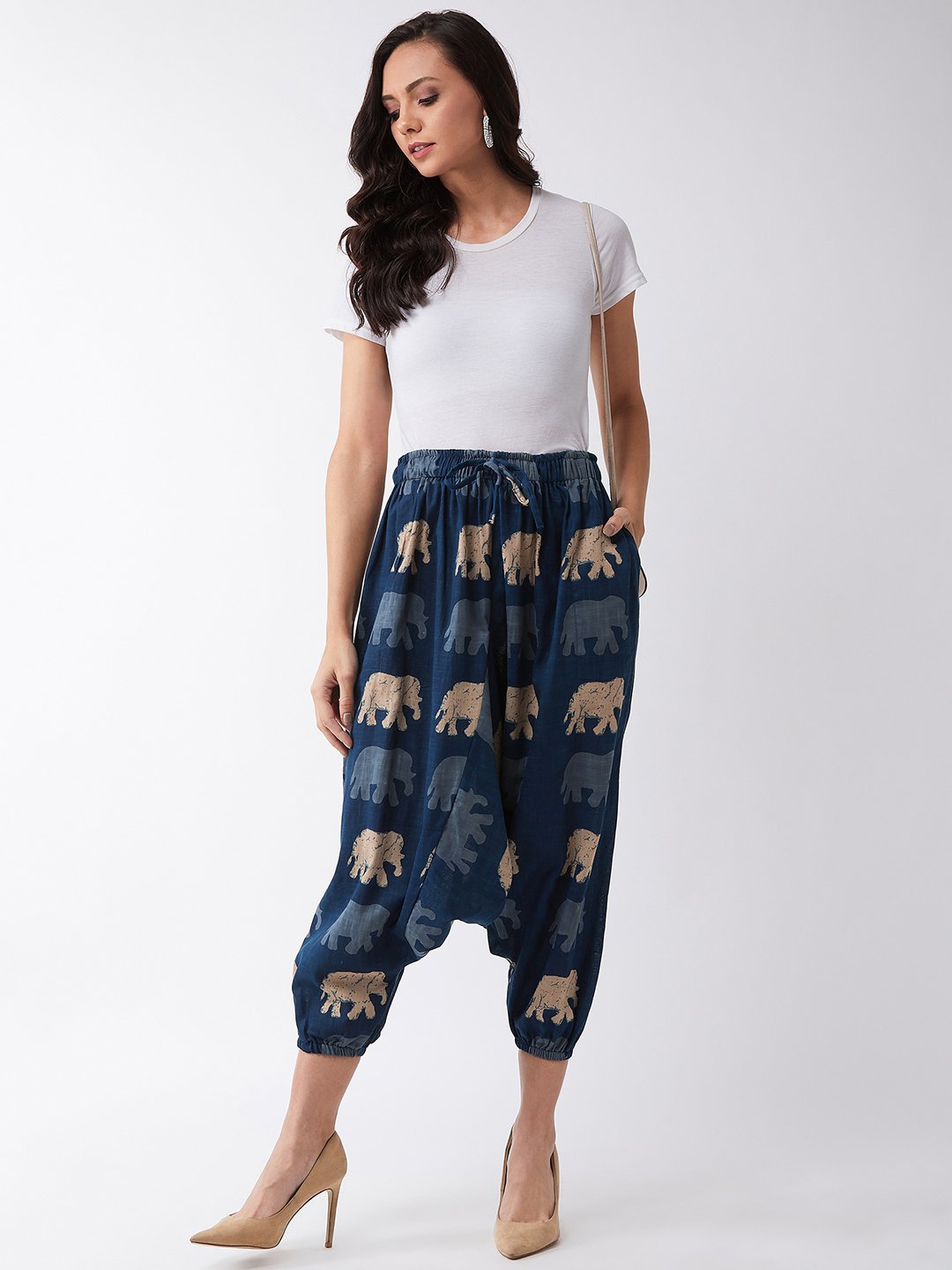 InWeave Elephant Print Harem Pants - Distacart