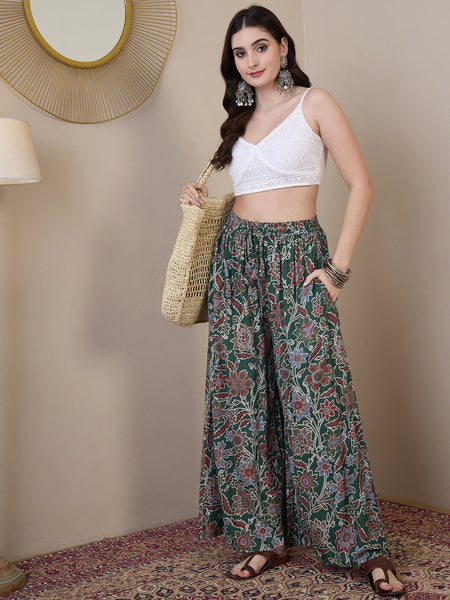 InWeave Green Big Jaal Palazzo