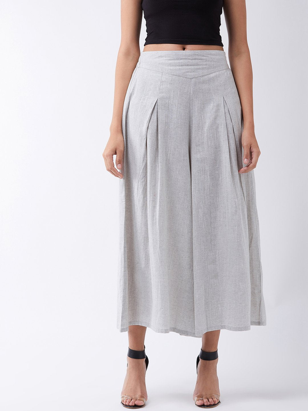 InWeave Grey Handloom Palazzo - Distacart