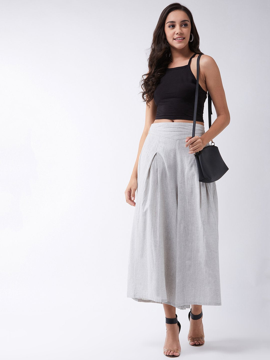 InWeave Grey Handloom Palazzo - Distacart