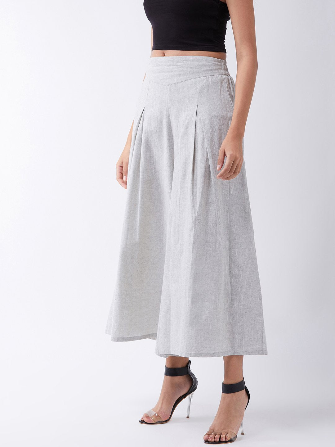 InWeave Grey Handloom Palazzo - Distacart