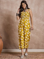 Thumbnail for InWeave Honey Yellow Beige Strappy Jumpsuit