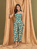 InWeave Marin Teal Beige Strappy Jumpsuit - Distacart