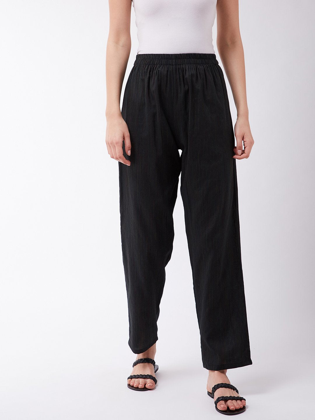 InWeave Black Kantha Pant - Distacart