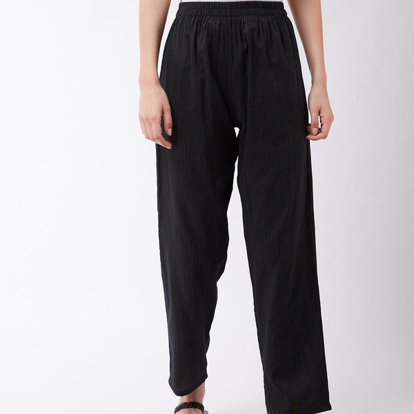 InWeave Black Kantha Pant - Distacart
