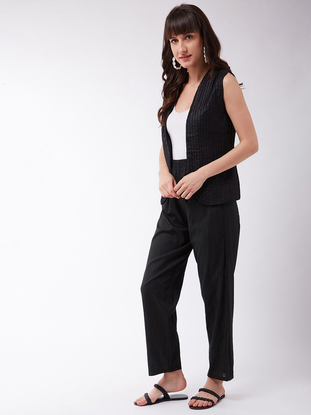 InWeave Black Kantha Pant - Distacart
