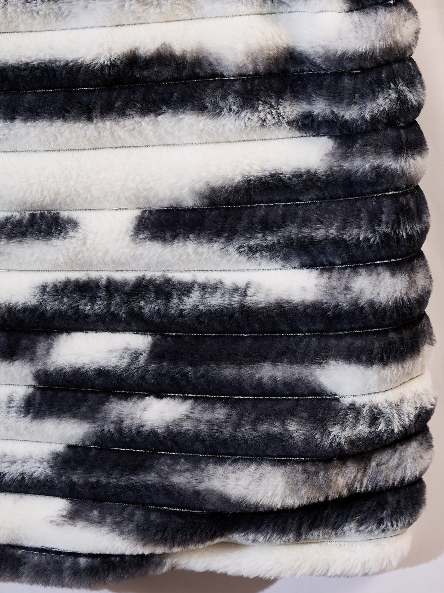 InWeave Black White Dye Rabbit Faux Fur Poncho - Distacart