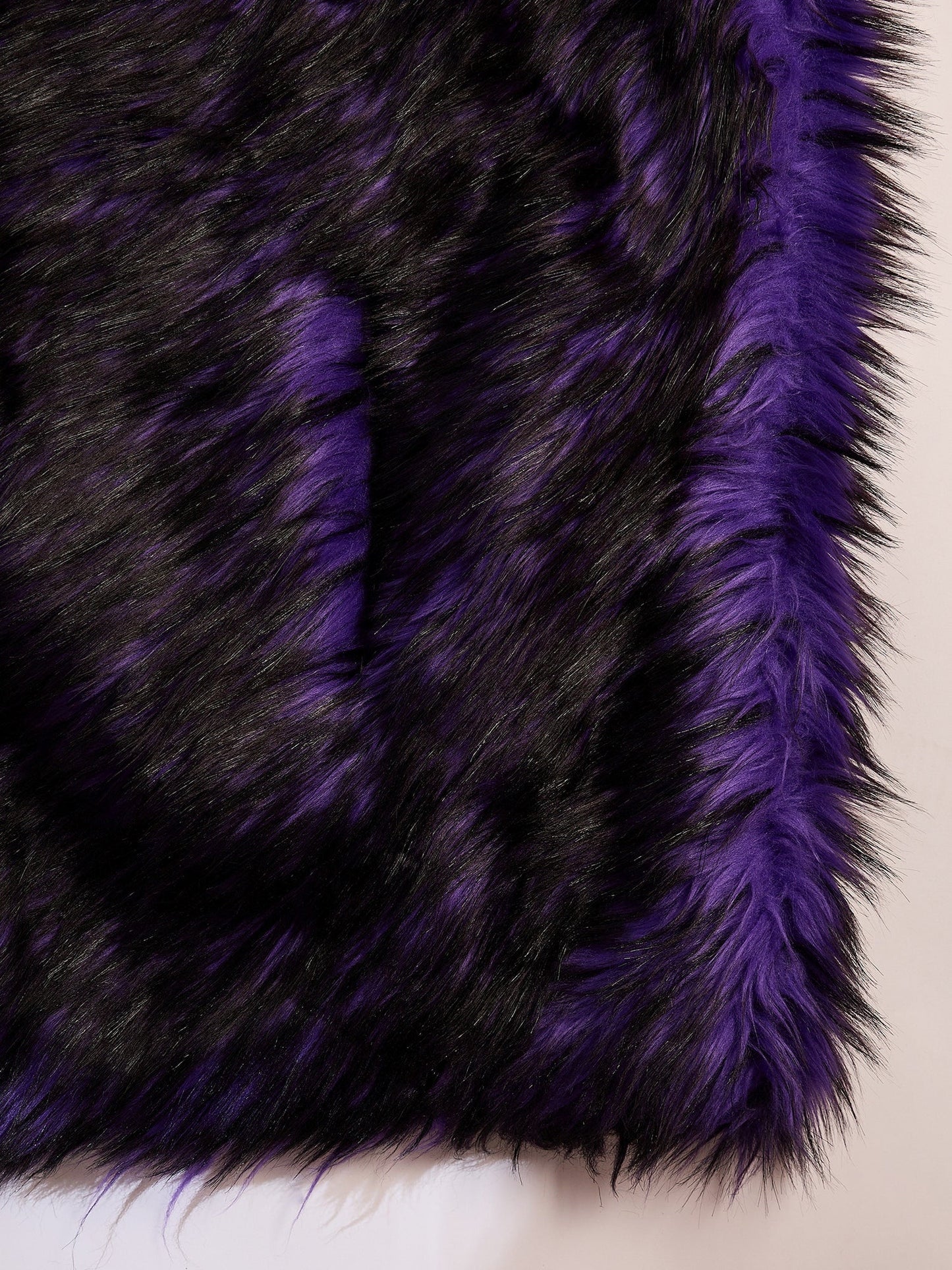 InWeave Purple Black Faux Fur Cape - Distacart