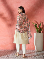 Thumbnail for InWeave Peach Printed Velvet Shawl