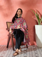 Thumbnail for InWeave Red Printed Velvet Shawl