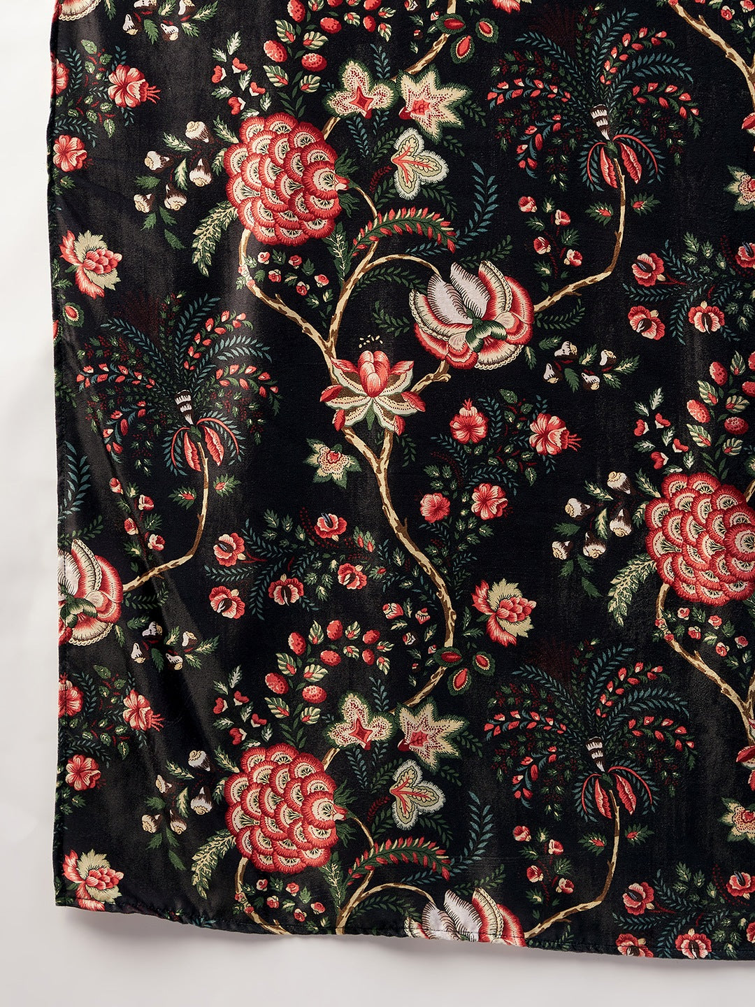 InWeave Black Printed Velvet Shawl - Distacart