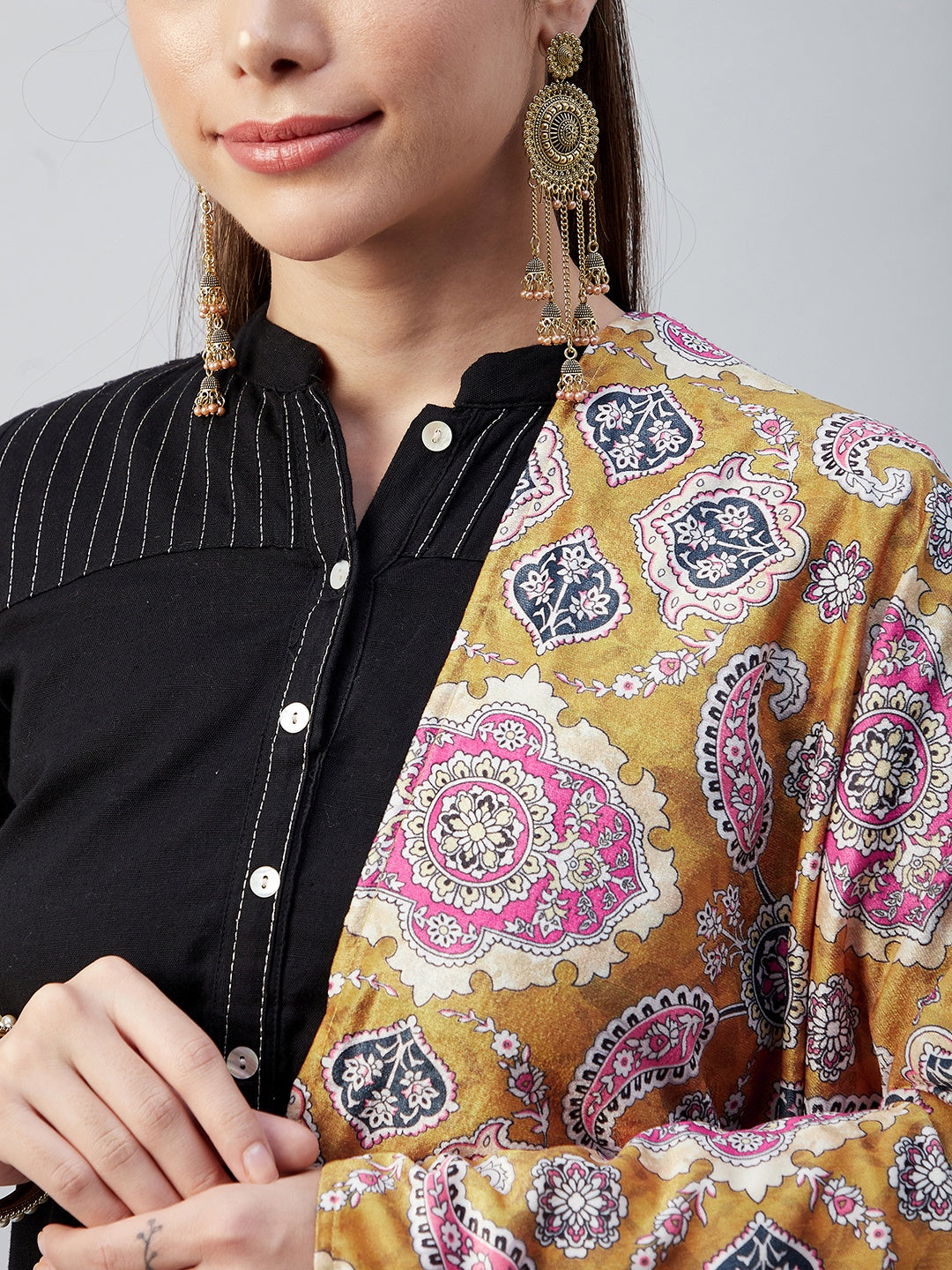 InWeave Yellow Printed Velvet Shawl - Distacart