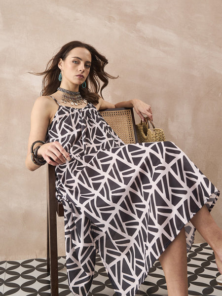 InWeave Black Ivory Strappy Dress - Distacart