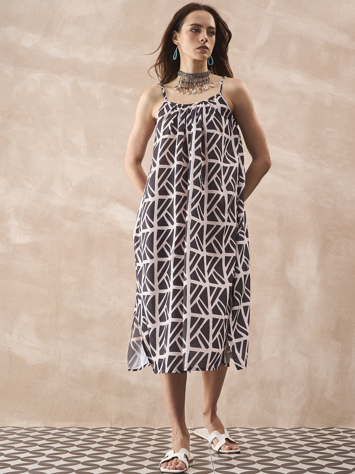 InWeave Black Ivory Strappy Dress - Distacart