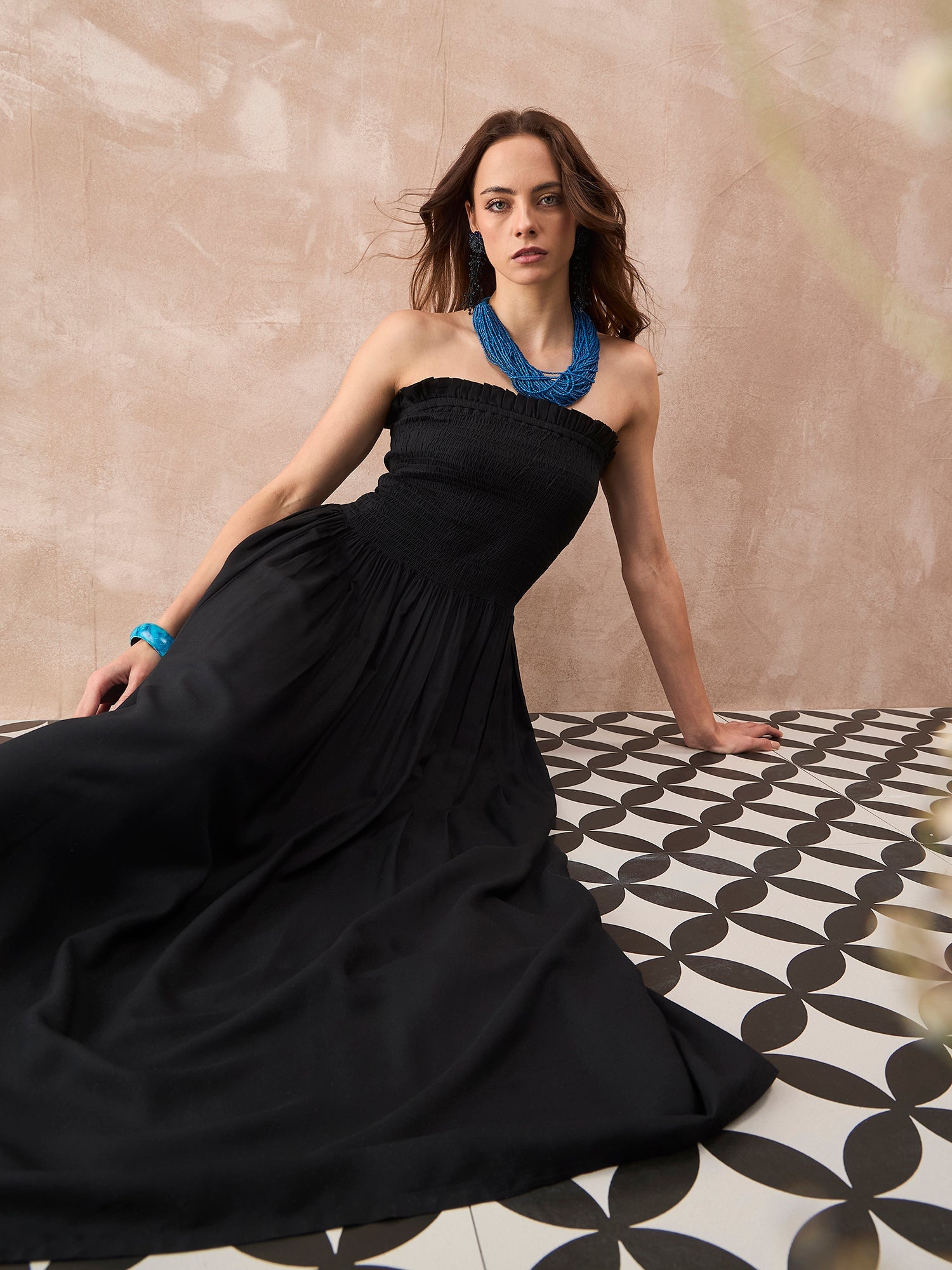 InWeave Black Solid Off Shoulder Dress - Distacart