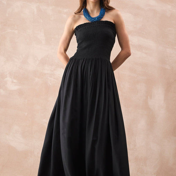 InWeave Black Solid Off Shoulder Dress - Distacart