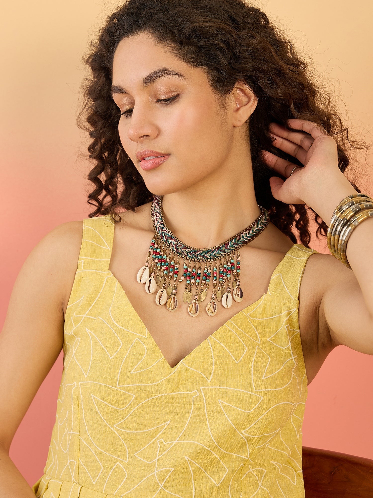 InWeave Light Yellow Rubber Sweetheart Dress - Distacart