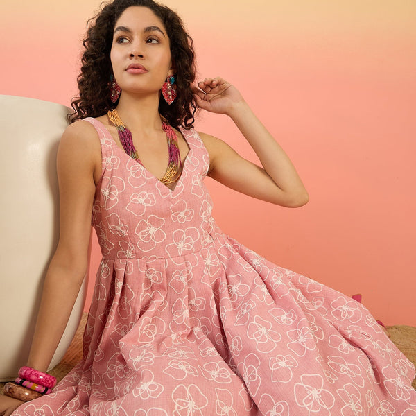 InWeave Pastel Peach Rubber Sweetheart Dress - Distacart