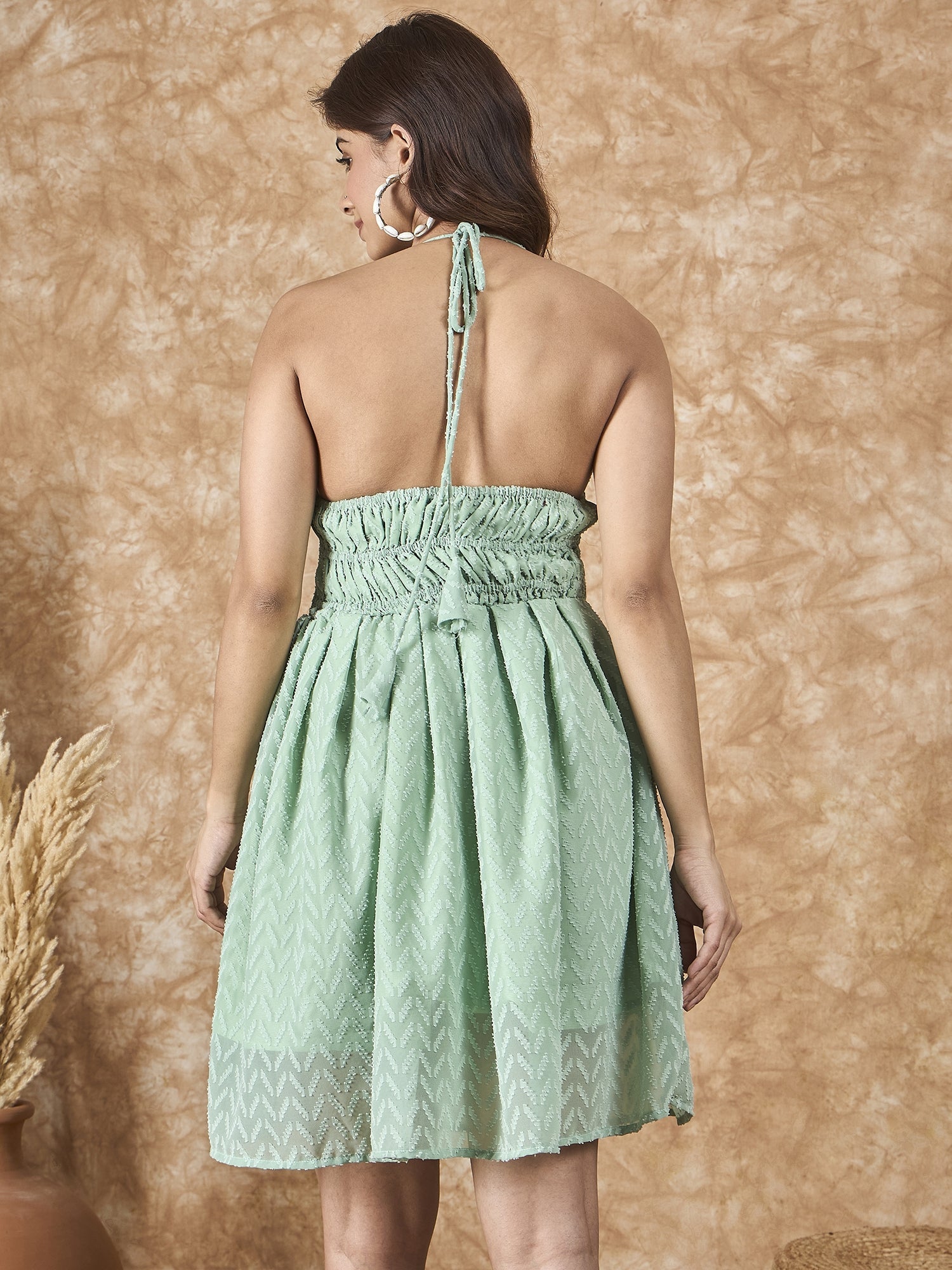 Buy InWeave Mint Green Georgette Backless Dress Online At Low Price Buy InWeave Mint Green Georgette Backless Dress Online At Low Price