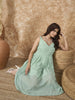 InWeave Mint Green Georgette Sweetheart Dress - Distacart