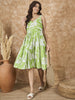 InWeave Apple Green White Sweetheart Dress - Distacart