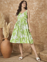 Thumbnail for InWeave Apple Green White Sweetheart Dress - Distacart
