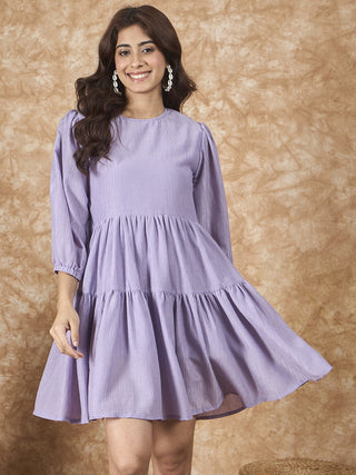 InWeave Lavender Chiffon Short Dress - Distacart