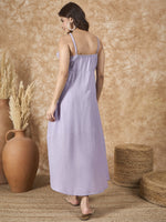 Thumbnail for InWeave Lavender Chiffon Frill Dress - Distacart