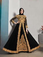 Thumbnail for Monjolika Fashion Designer Real Georgette With Embroidered Pakistani Anarkali Suits In Black Color