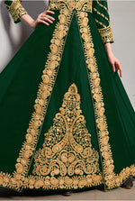 Thumbnail for Monjolika Fashion Designer Real Georgette With Embroidered Pakistani Anarkali Suits In Dark Green Color