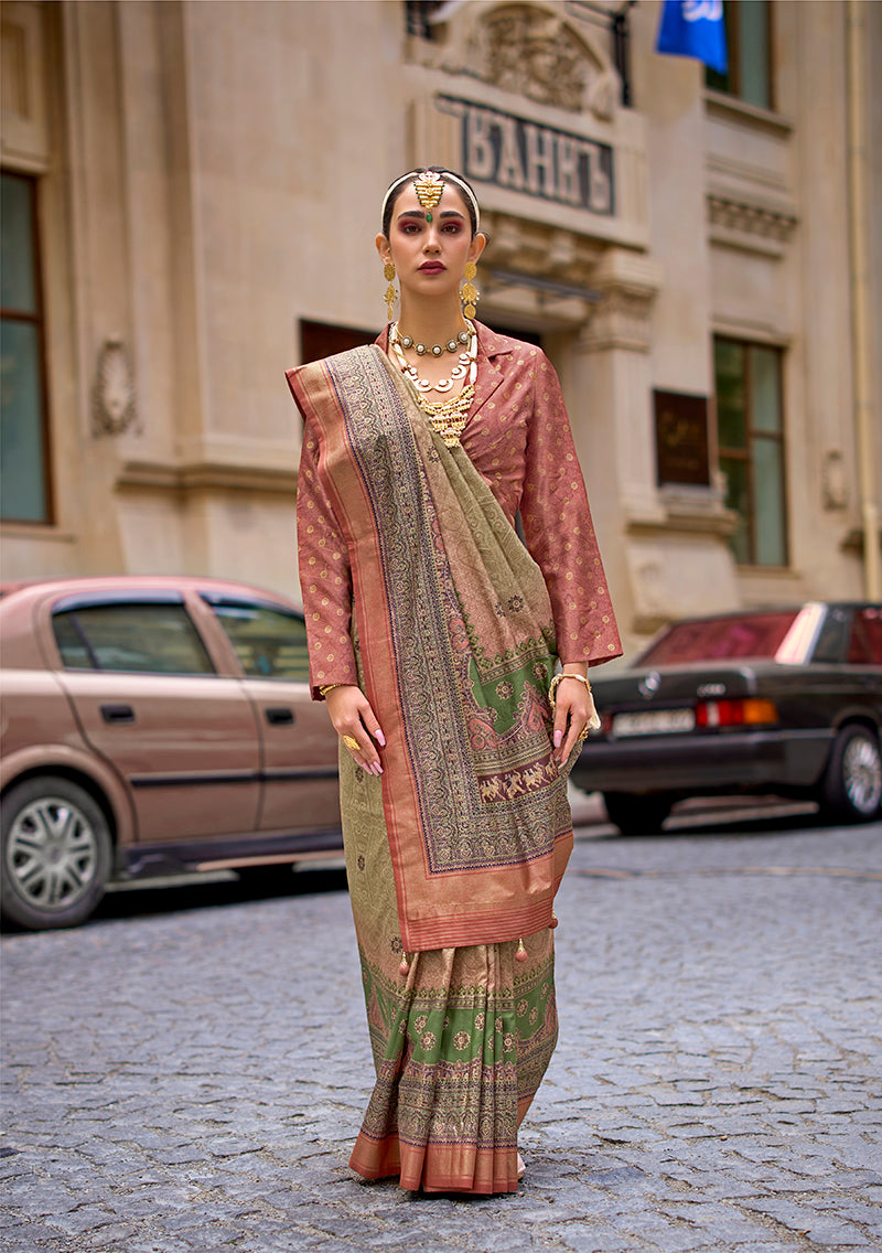 Monjolika Fashion Foil Print Multicolour Viscose Silk Classic Saree - Distacart
