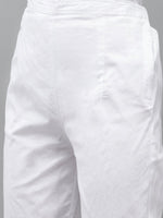 Thumbnail for ADA Women White Ethnic Motifs Embroidered Regular Chikankari Handloom Kurta with Trousers - Distacart
