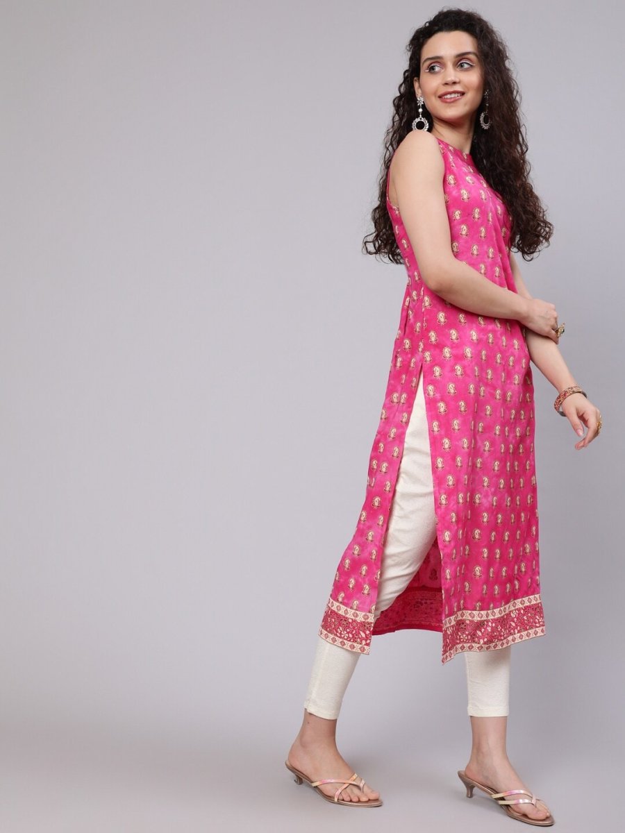 Aks Ethnic Motifs Printed Straight Kurta - Distacart