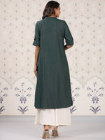 Thumbnail for Ode by House of Pataudi Striped Roll Up Sleeves Pure Cotton Kurta - Distacart