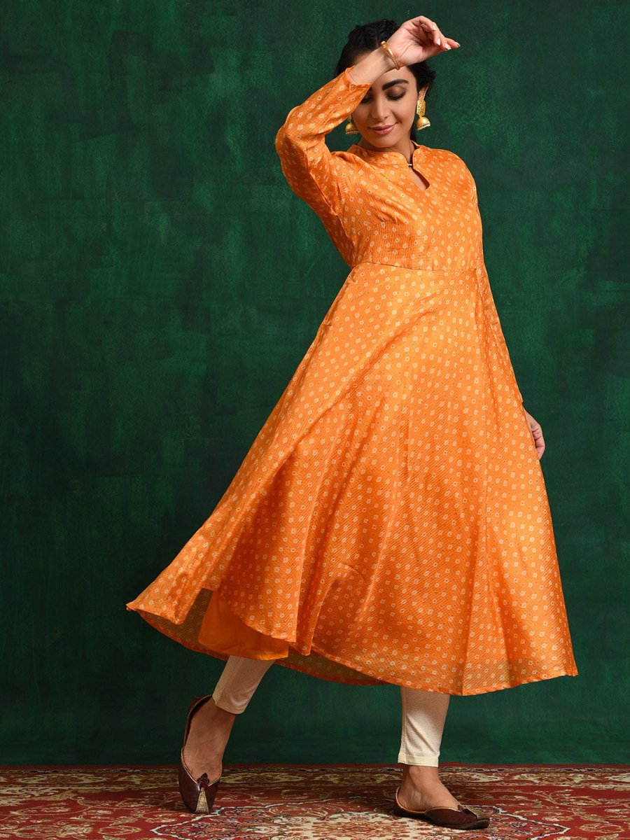 Aks Ethnic Motifs Keyhole Neck Flared Anarkali Kurta - Distacart