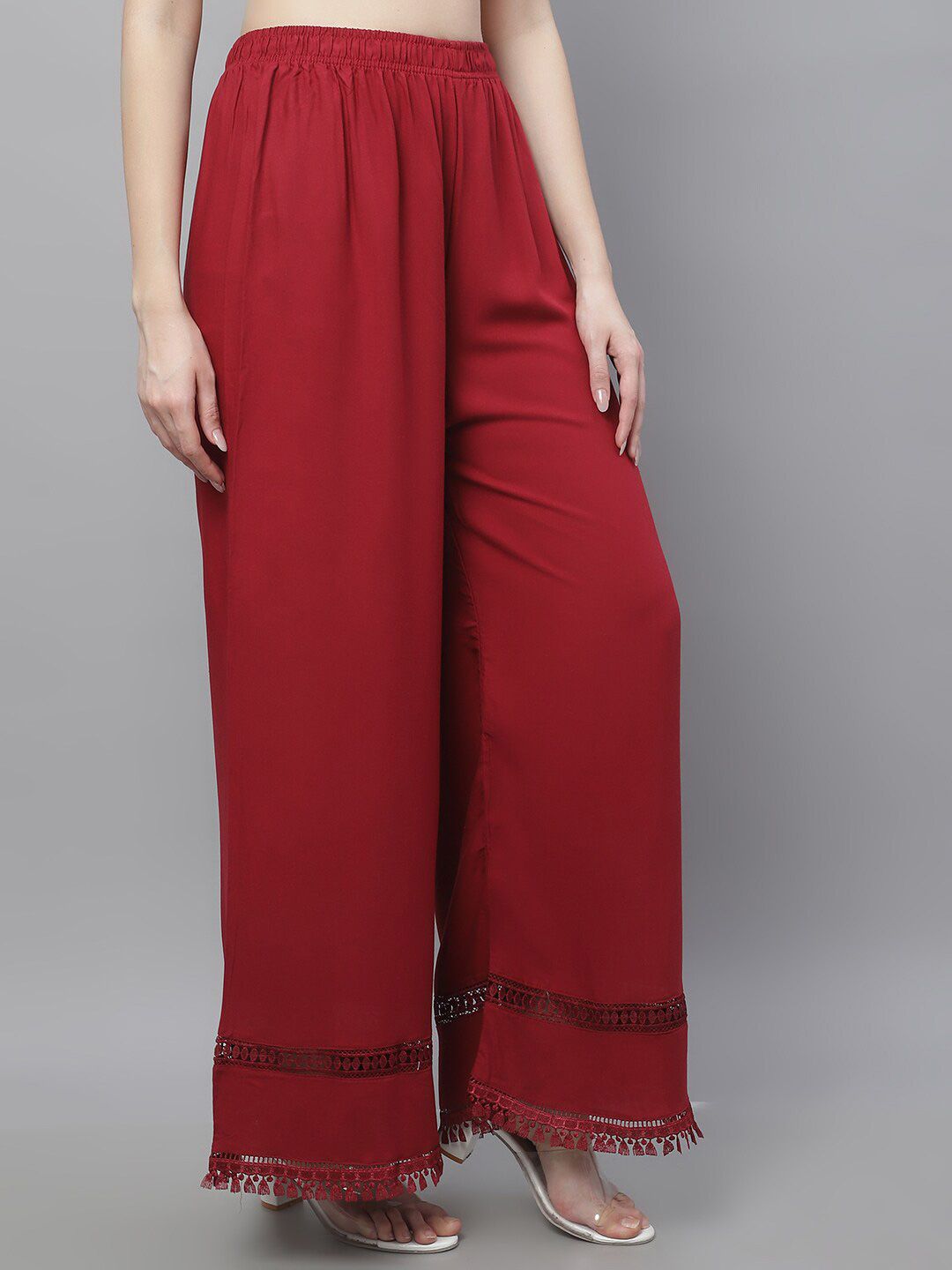 TAG 7 Women Hem Design Flared Ethnic Palazzos - Distacart