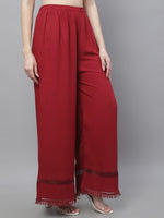 Thumbnail for TAG 7 Women Hem Design Flared Ethnic Palazzos - Distacart