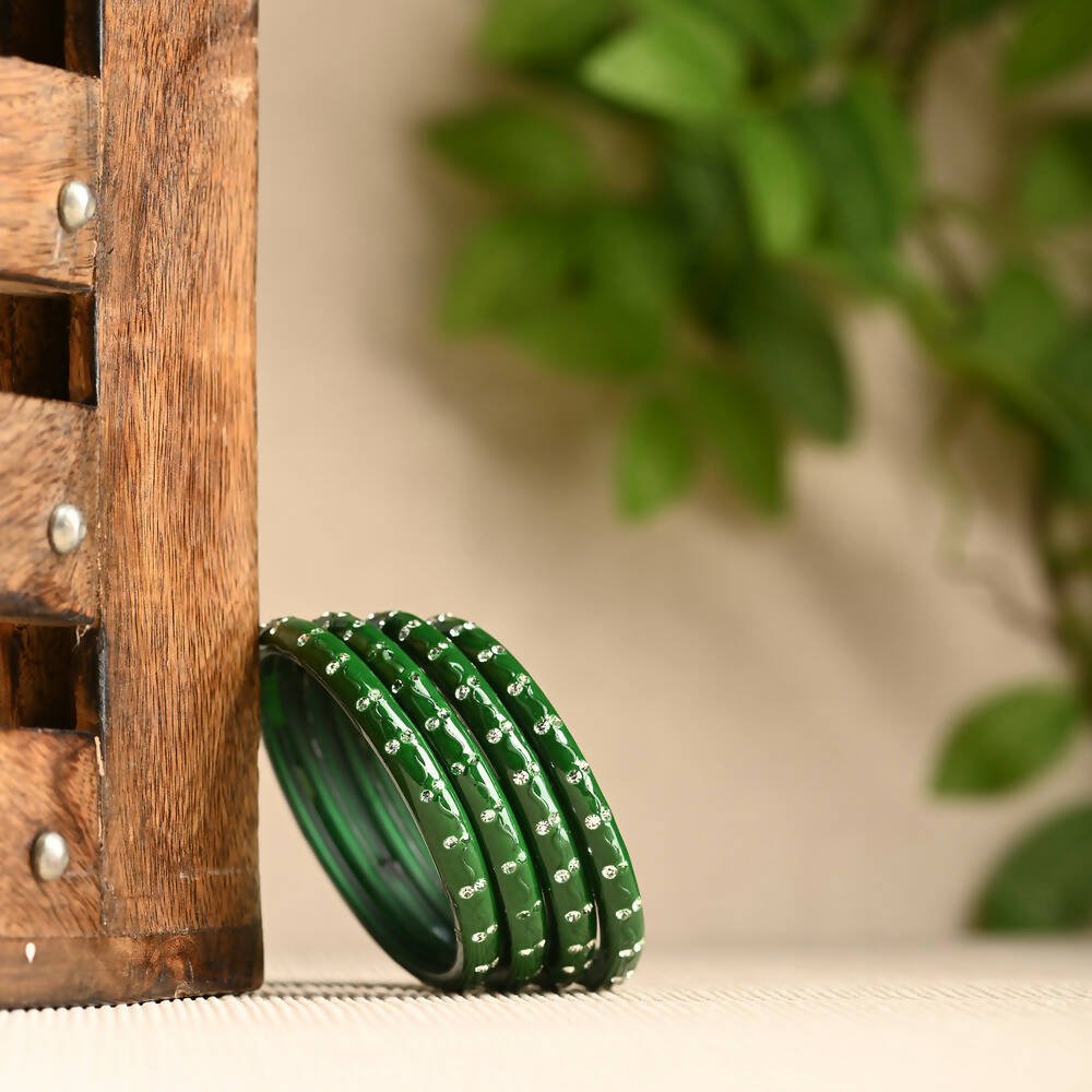 Afast Elegant Bridal & Wedding Party Fashion Bangle/Kada Set, Green, Glass, Pack Of 8 Model No- A37 - Distacart
