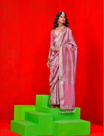 Thumbnail for Monjolika Fashion Light Pink Weaving Tissue Zari Classic Saree