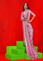 Thumbnail for Monjolika Fashion Light Pink Weaving Tissue Zari Classic Saree