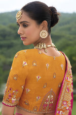 Thumbnail for Monjolika Fashion Designer Silk Orange Color Bridal Wear Khatli Work Readymade Lehenga Choli - Distacart