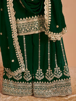 Thumbnail for Monjolika Fashion Green Color Embroidered Santoon Georgette Salwar Suit