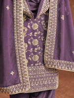 Thumbnail for Monjolika Fashion Lavender Color Embroidered Santoon Silk Salwar Suit
