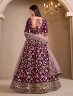 Thumbnail for Monjolika Fashion Wine Embroidered Art Silk Designer Lehenga Choli