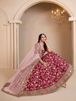 Thumbnail for Monjolika Fashion Magenta Embroidered Art Silk Designer Lehenga Choli