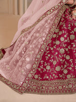 Thumbnail for Monjolika Fashion Magenta Embroidered Art Silk Designer Lehenga Choli