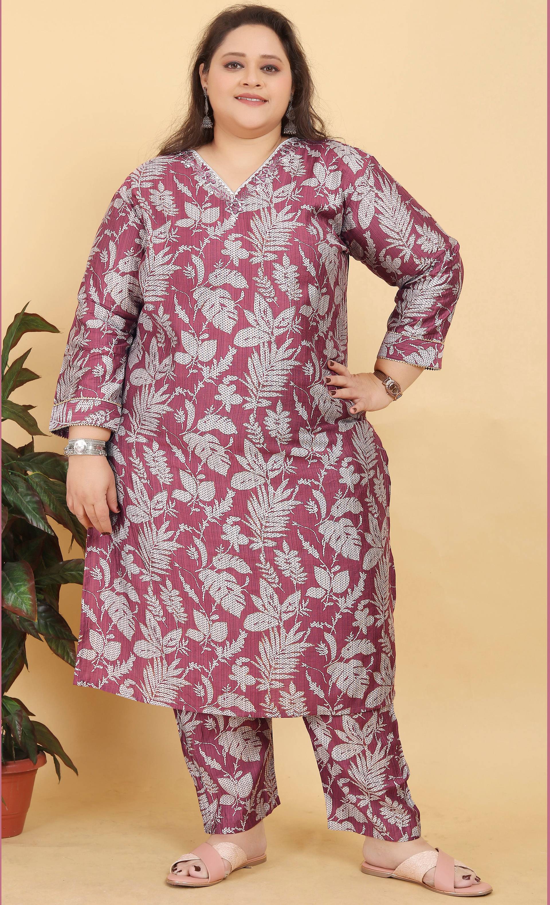 Monjolika Fashion Pink Premium Lichi Viscose Hand Work Classic Salwar Suit