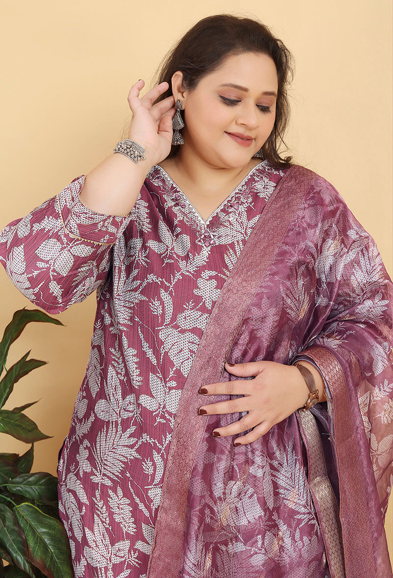 Monjolika Fashion Pink Premium Lichi Viscose Hand Work Classic Salwar Suit