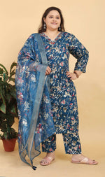 Thumbnail for Monjolika Fashion Blue Premium Lichi Viscose Hand Work Classic Salwar Suit